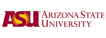 ASU logo with sunburst emblem and the text 'Arizona State University' in maroon and gold